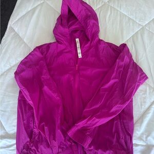 lululemon hood lite jacket size 6 packable waterproof purple highlight